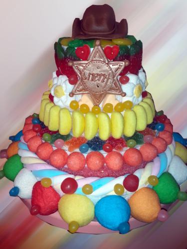 Gâteau bonbons anniversaire &#34;Western&#34;